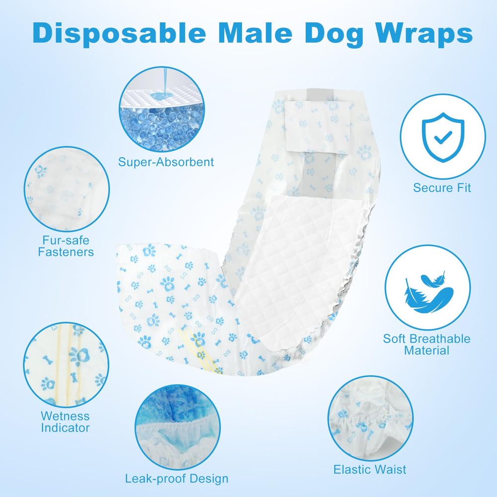 Ypfyed disposable dog diapers male adjustable-fit image for secure comfort during active days