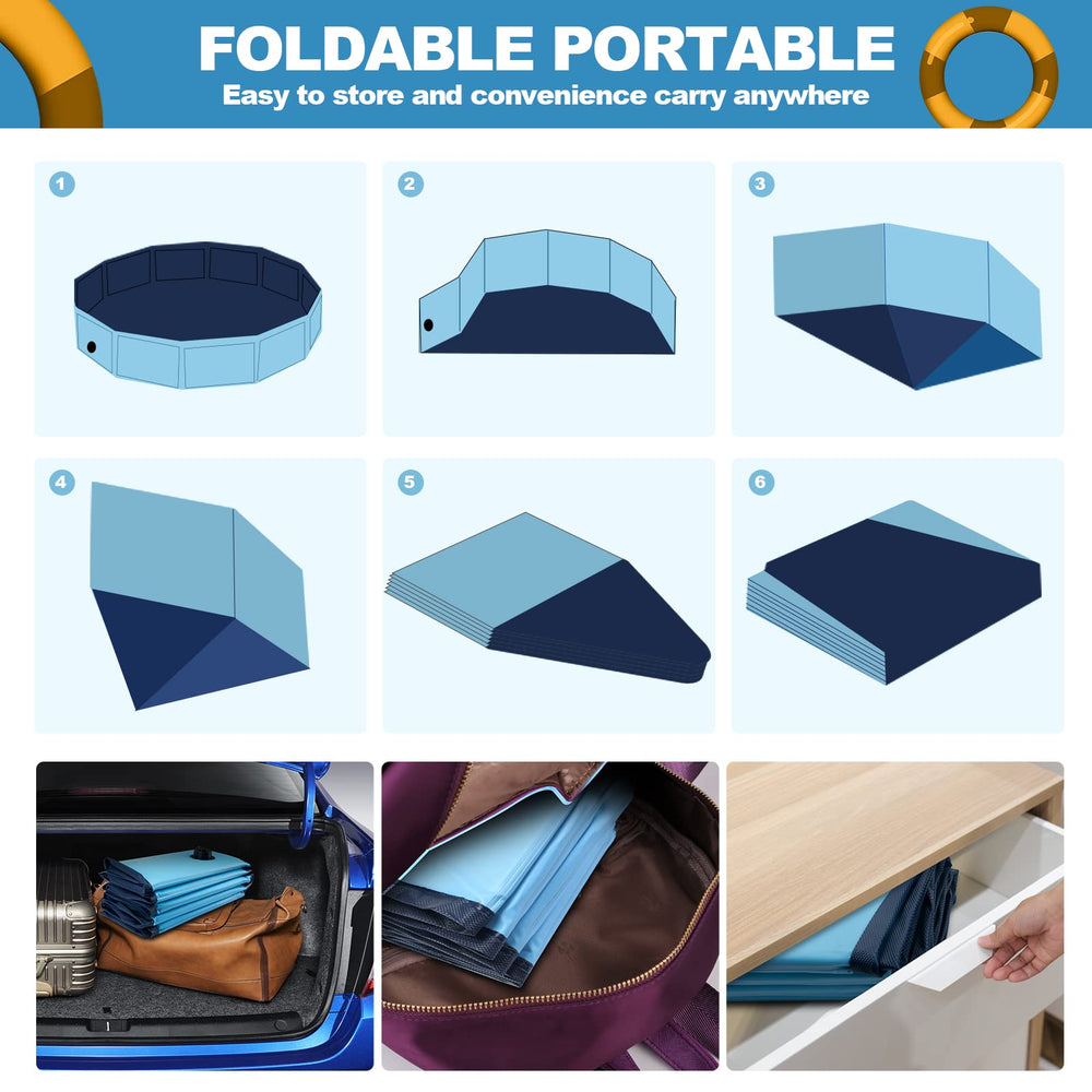 YSJILIDE portable dog pool backyard-use supports outdoor cooling and bathing.
