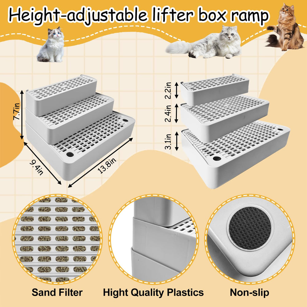 Ysonnw cat litter box ramp with filter layer reduces litter tracking around the room.
