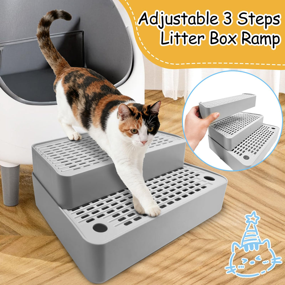 Ysonnw cat litter step anti-slip base keeps footing secure on slick floors.