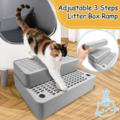 Ysonnw cat litter step anti-slip base keeps footing secure on slick floors.