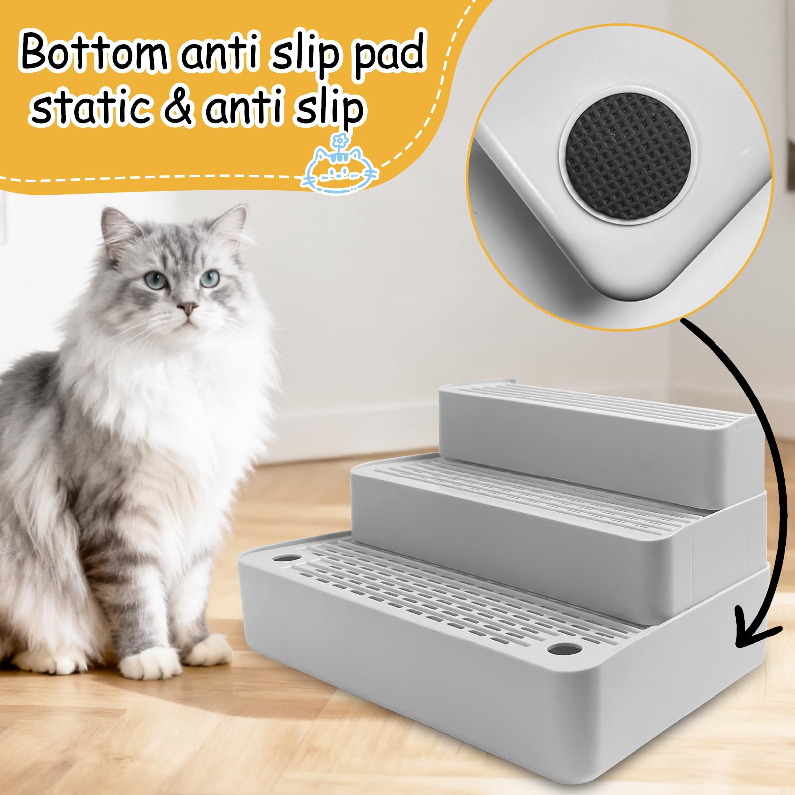 Ysonnw cat litter step easy-clean design simplifies maintenance after use.