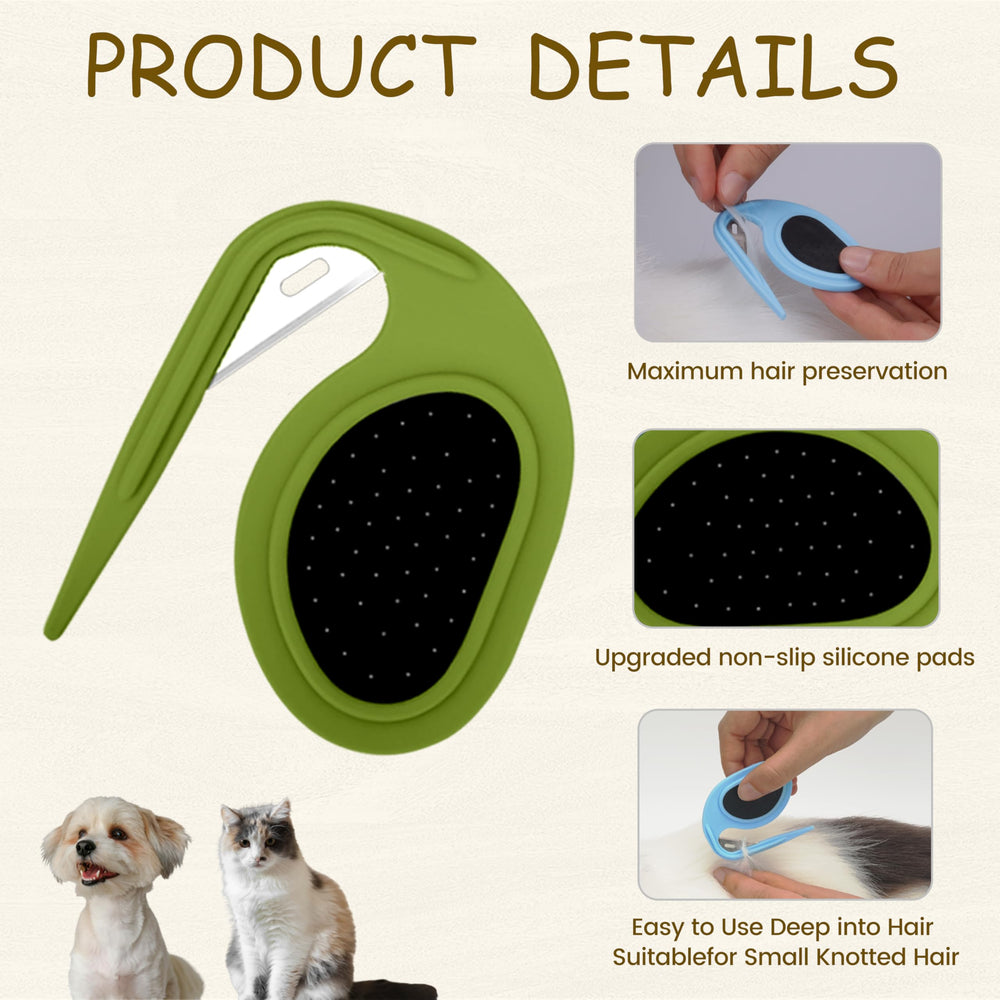 YTaraHub knotting comb set after use shows smoother coat