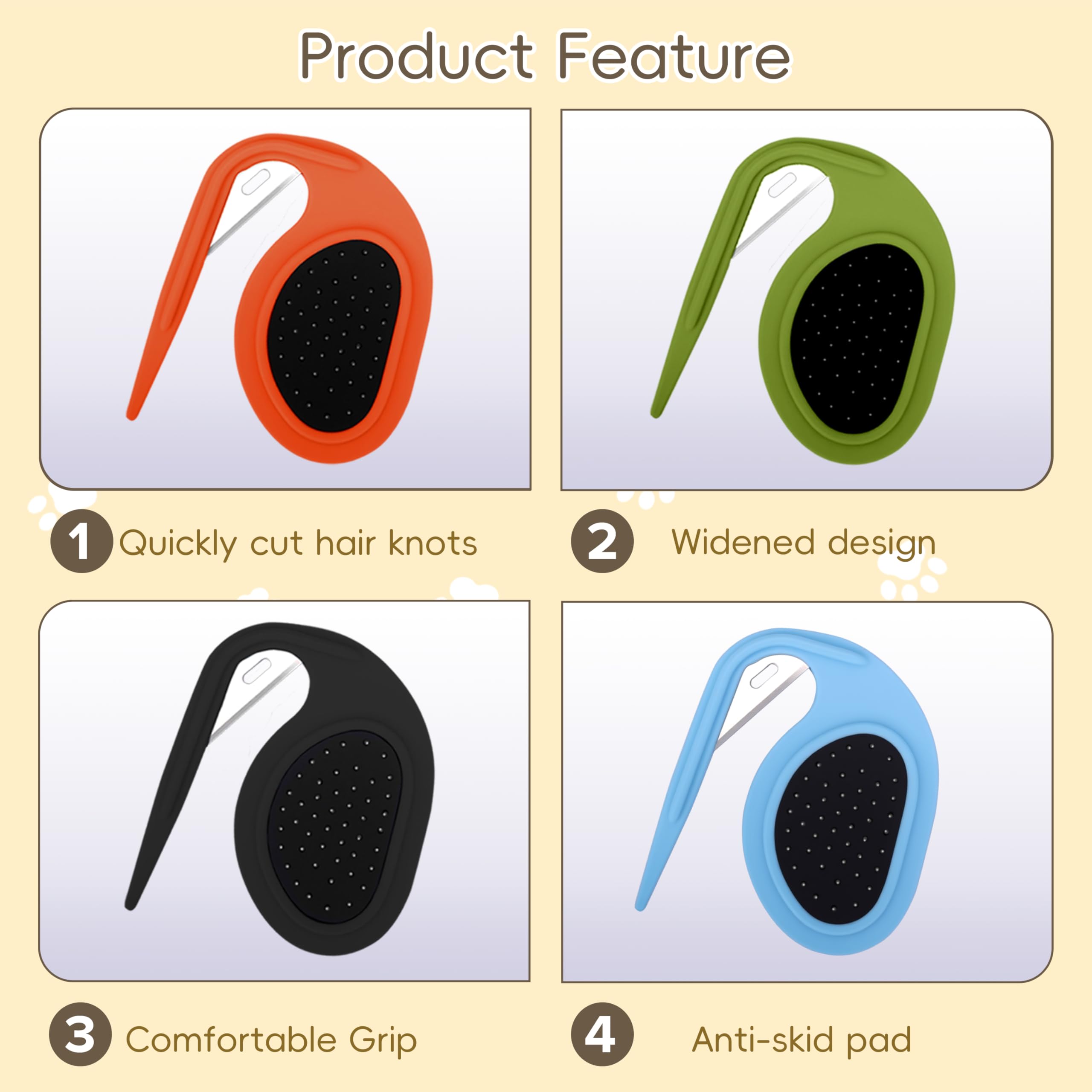 YTaraHub knotting comb set close-up of safe hidden blades