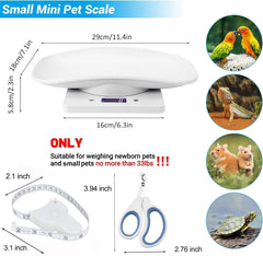 YTCYKJ digital pet scale used for quick small-animal weigh-ins during feeding.
