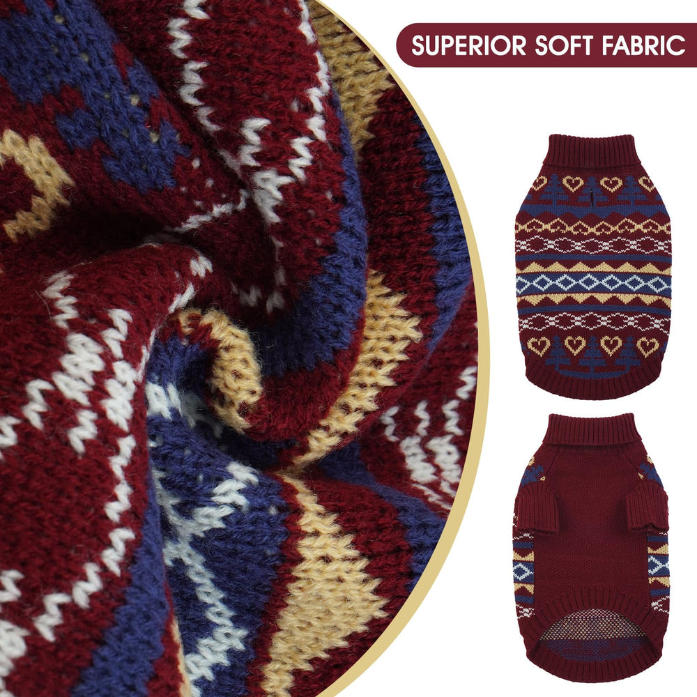 Yternal Christmas dog sweater easy-on-off-ribbed-cuffs for quick wear.