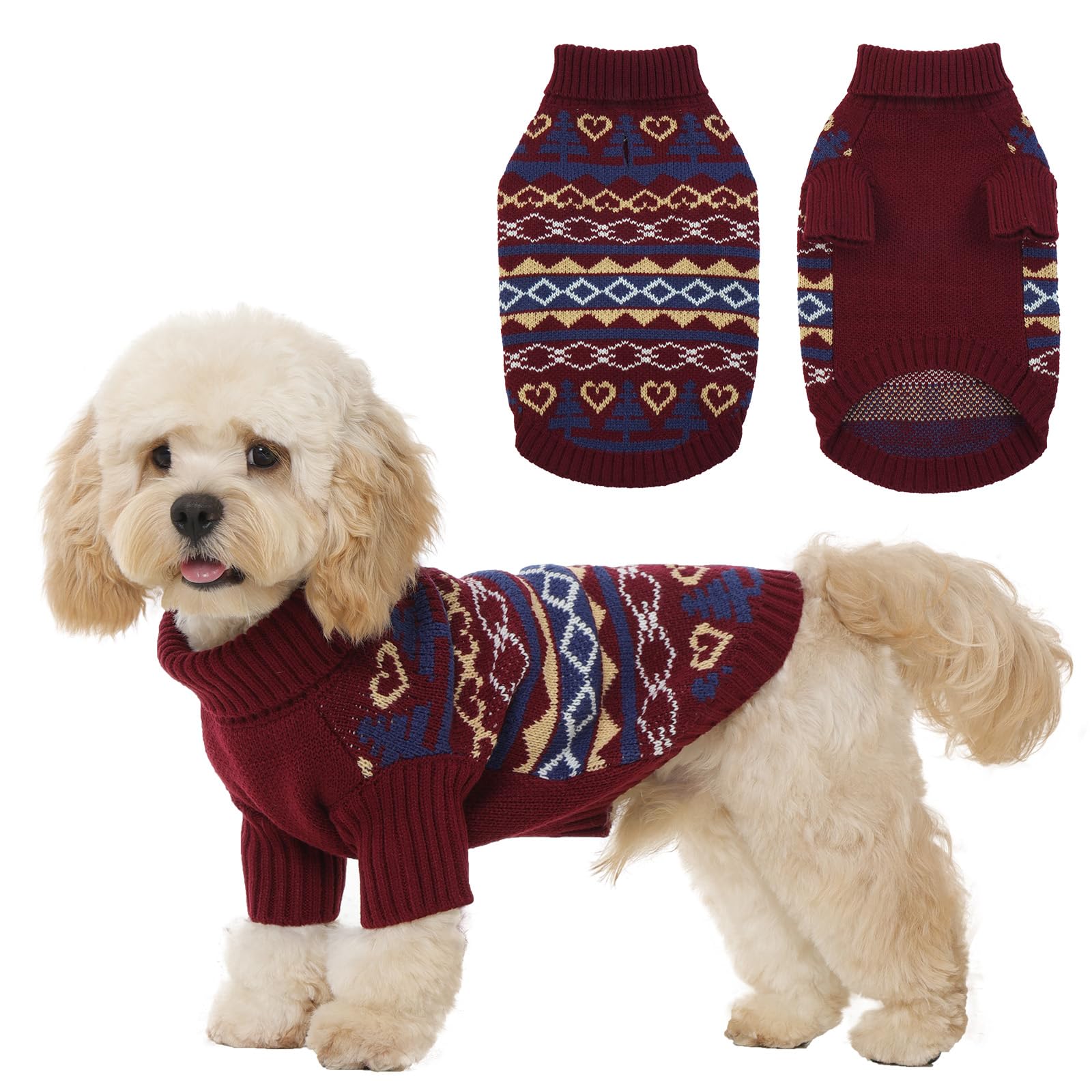 Yternal Christmas dog sweater warmth-cozy-fabric for chilly walks.