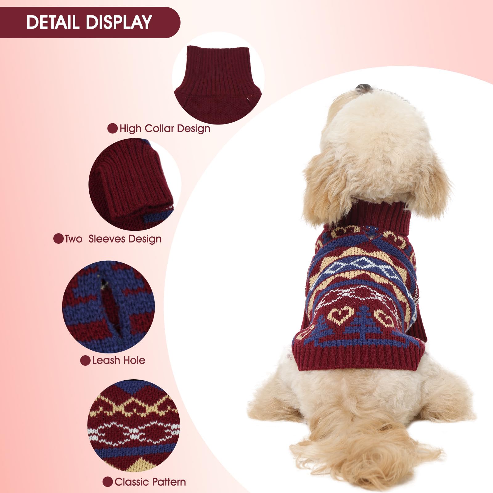 Yternal dog sweater ribbed-cuffs-draft-prevention keeps drafts out on walks.