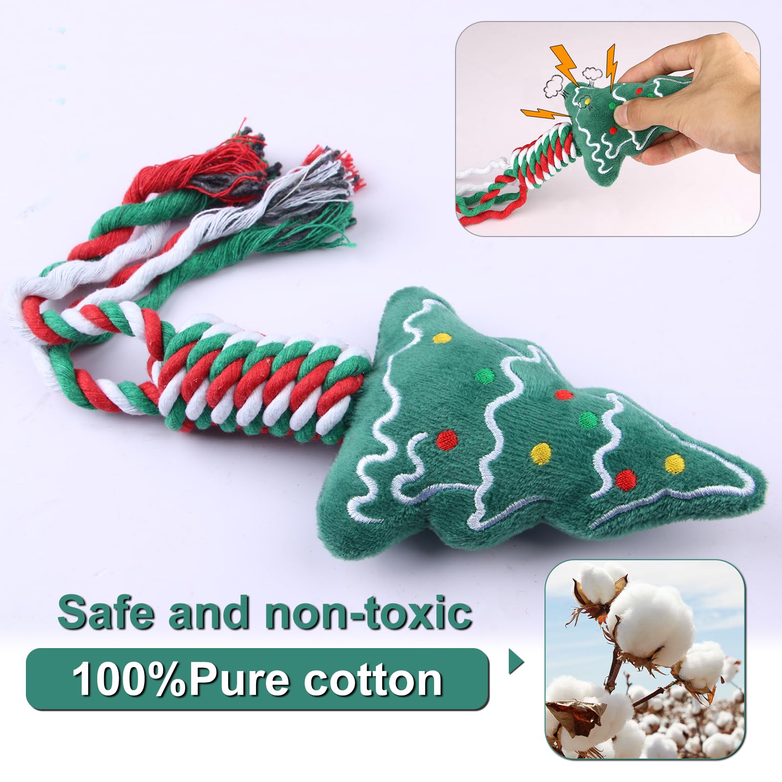 Yteseery candy cane rope toy ideal for tug of war games.