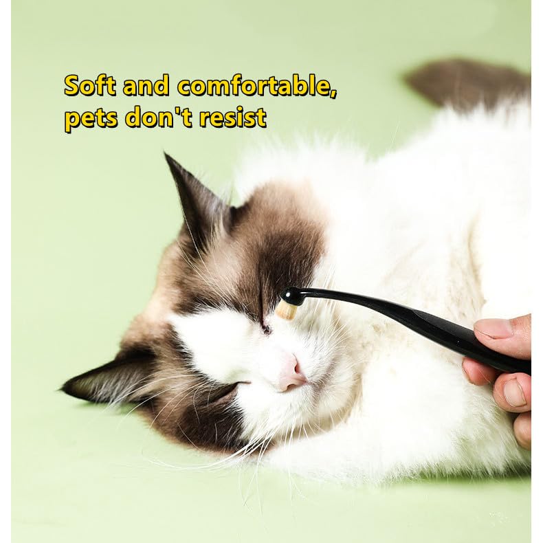 YTRUOYI pet eye care routine image shows gentle cleaning after meals.