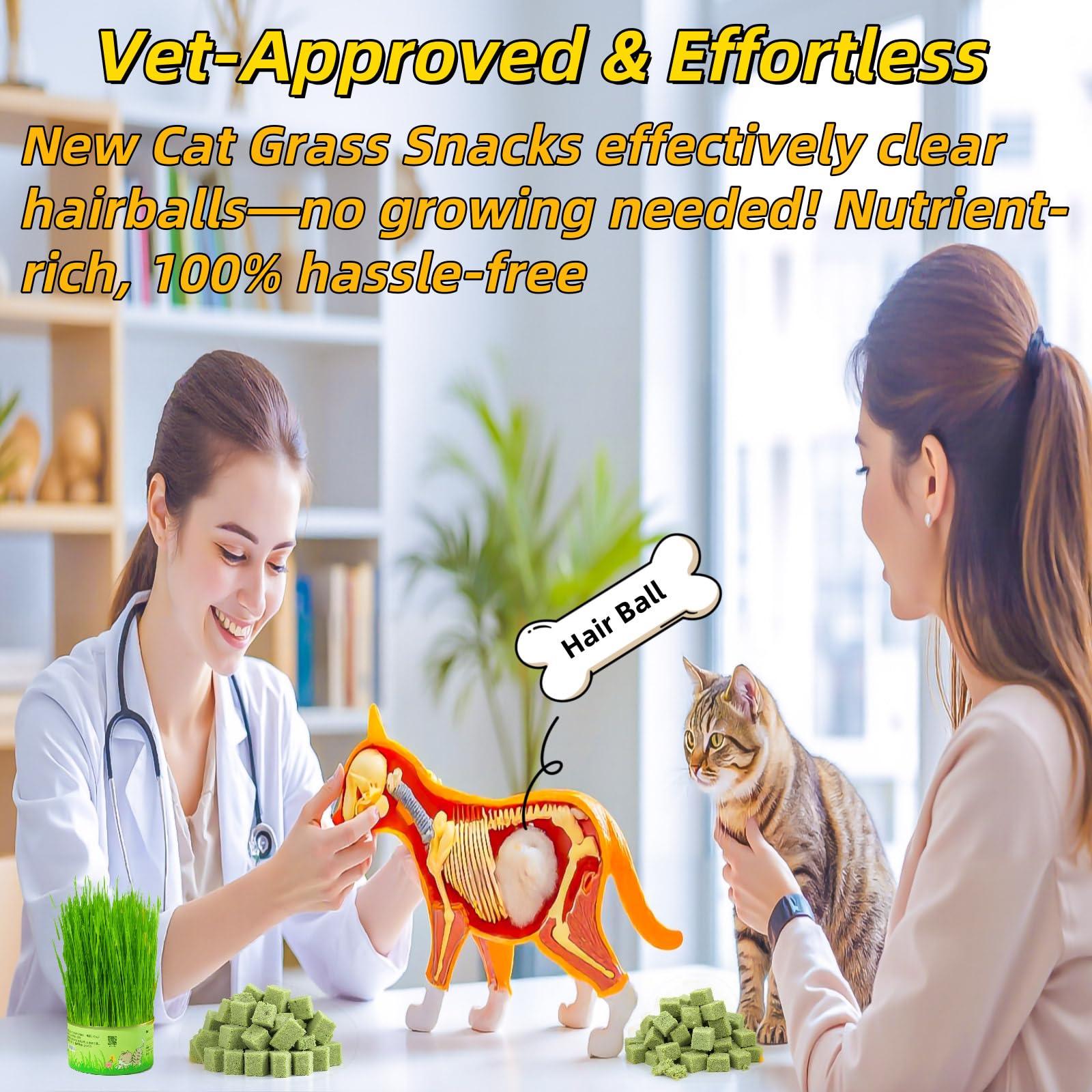 YTSKJ cat grass treat freeze-dried pieces convenient everyday snack