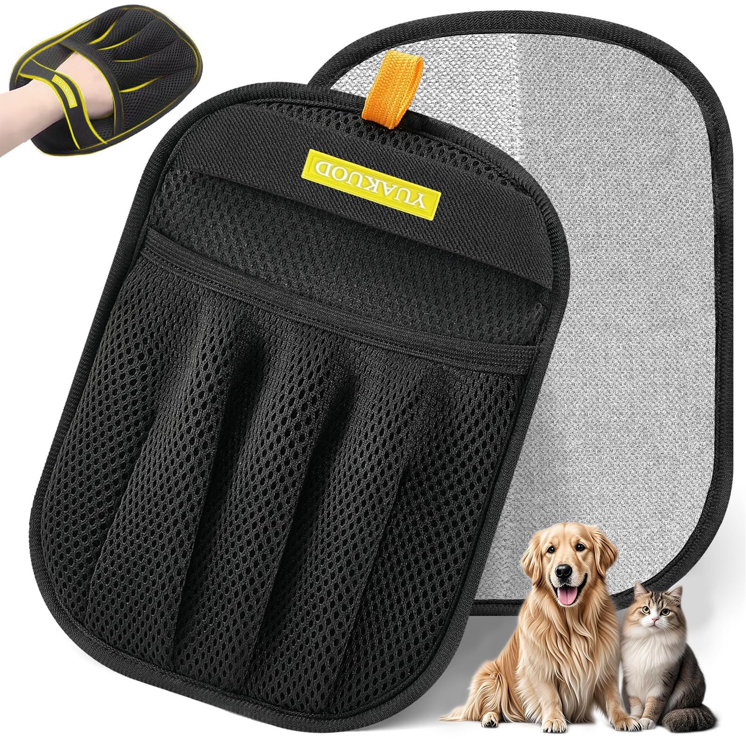 YUAKUOD pet hair removal glove with upgraded design for quick cleaning