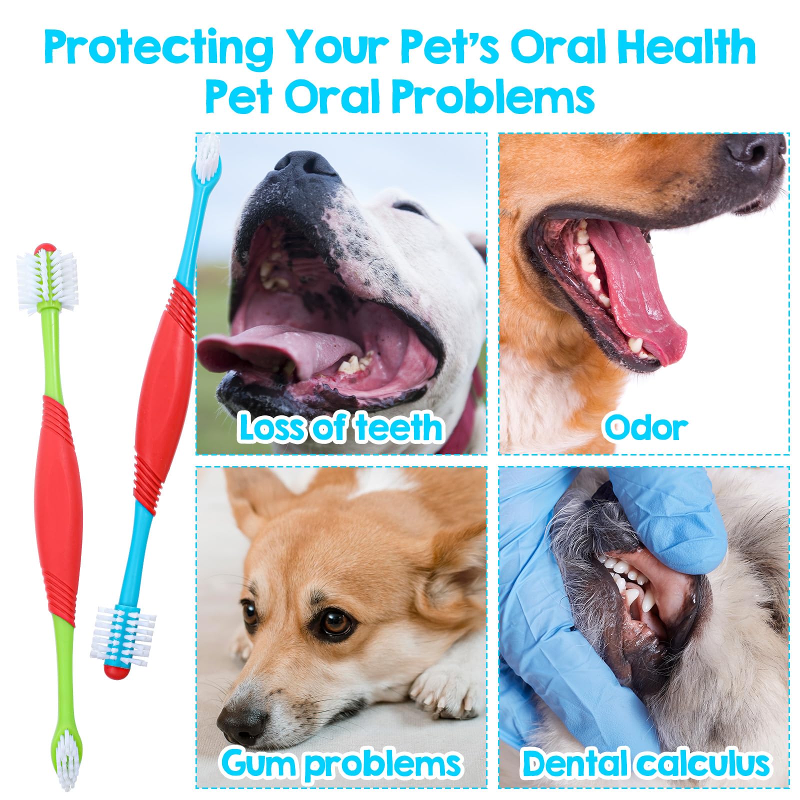 Yuanan puppy-friendly brush eases training and routine dental care for young dogs