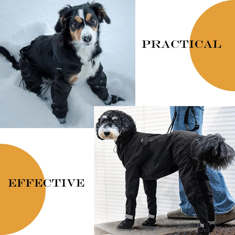 yucca dog suspender booties back-view demonstrates all-in-one secure design