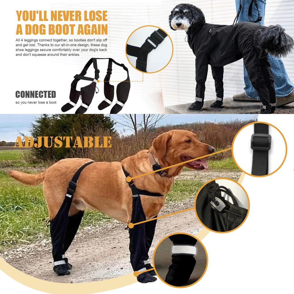 yucca dog suspender booties waterproof materials keeping paws dry in rain and snow