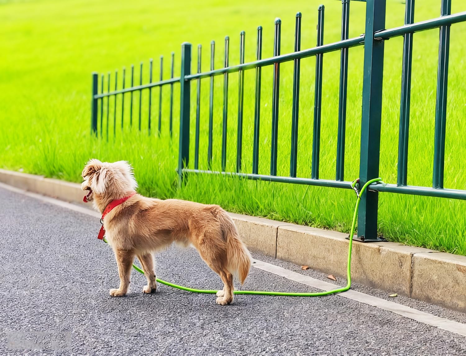 YUCFOREN blue color tie-out leash ideal for park walks.