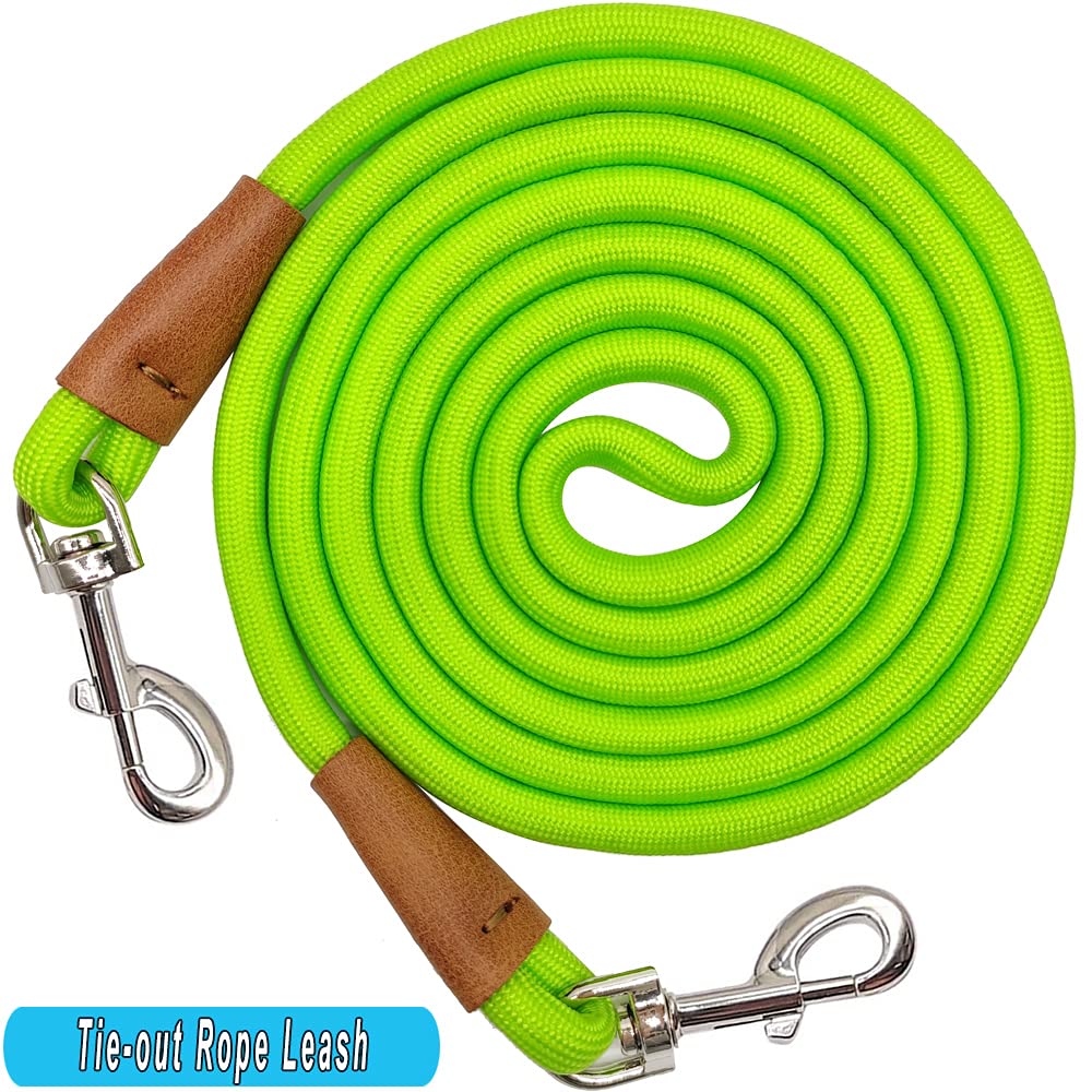 YUCFOREN green color tie-out leash great for backyard supervision.