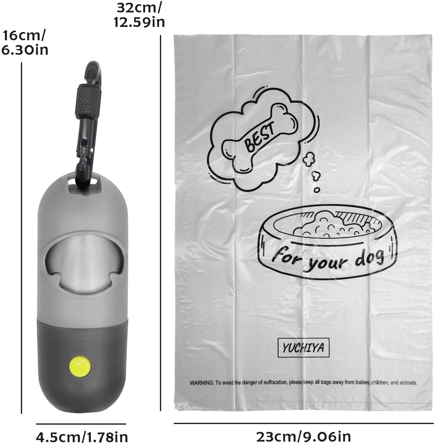 YUCHIYA aluminum carabiner provides secure attachment with anti-loss features.