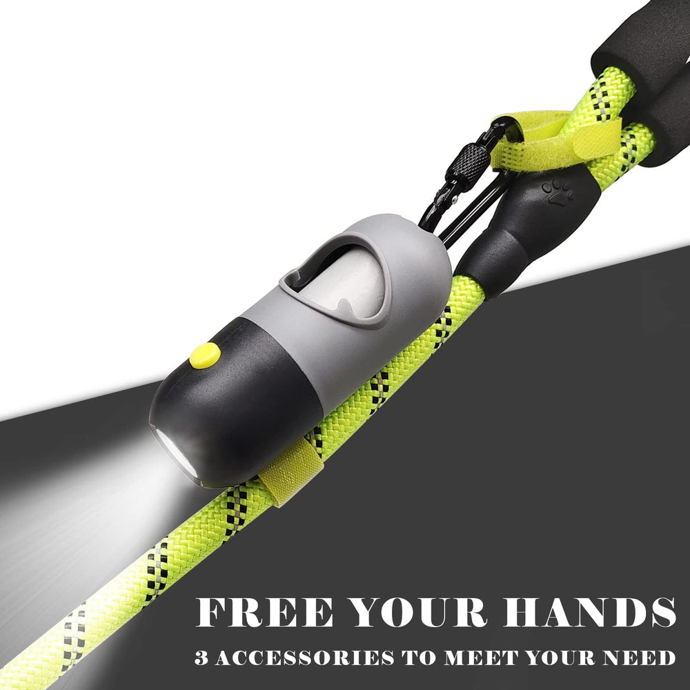 YUCHIYA LED flashlight beam illuminating path for night dog walks