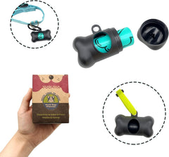 YUCHIYA metal clip secures dispenser to leash or bag.