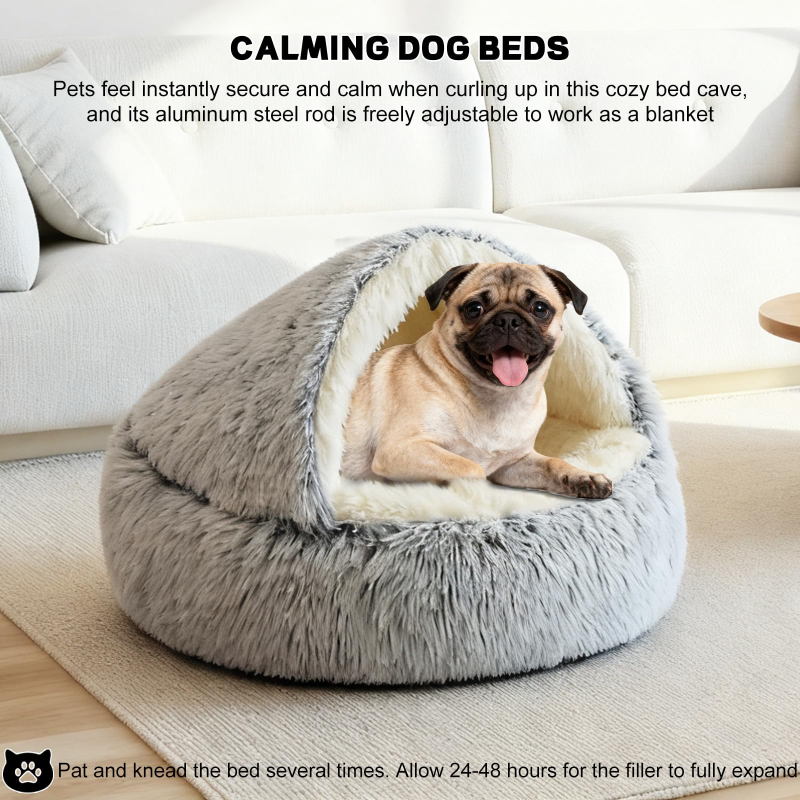 YUDANSI Calming Bed features aluminum strip to stabilize the cave structure.