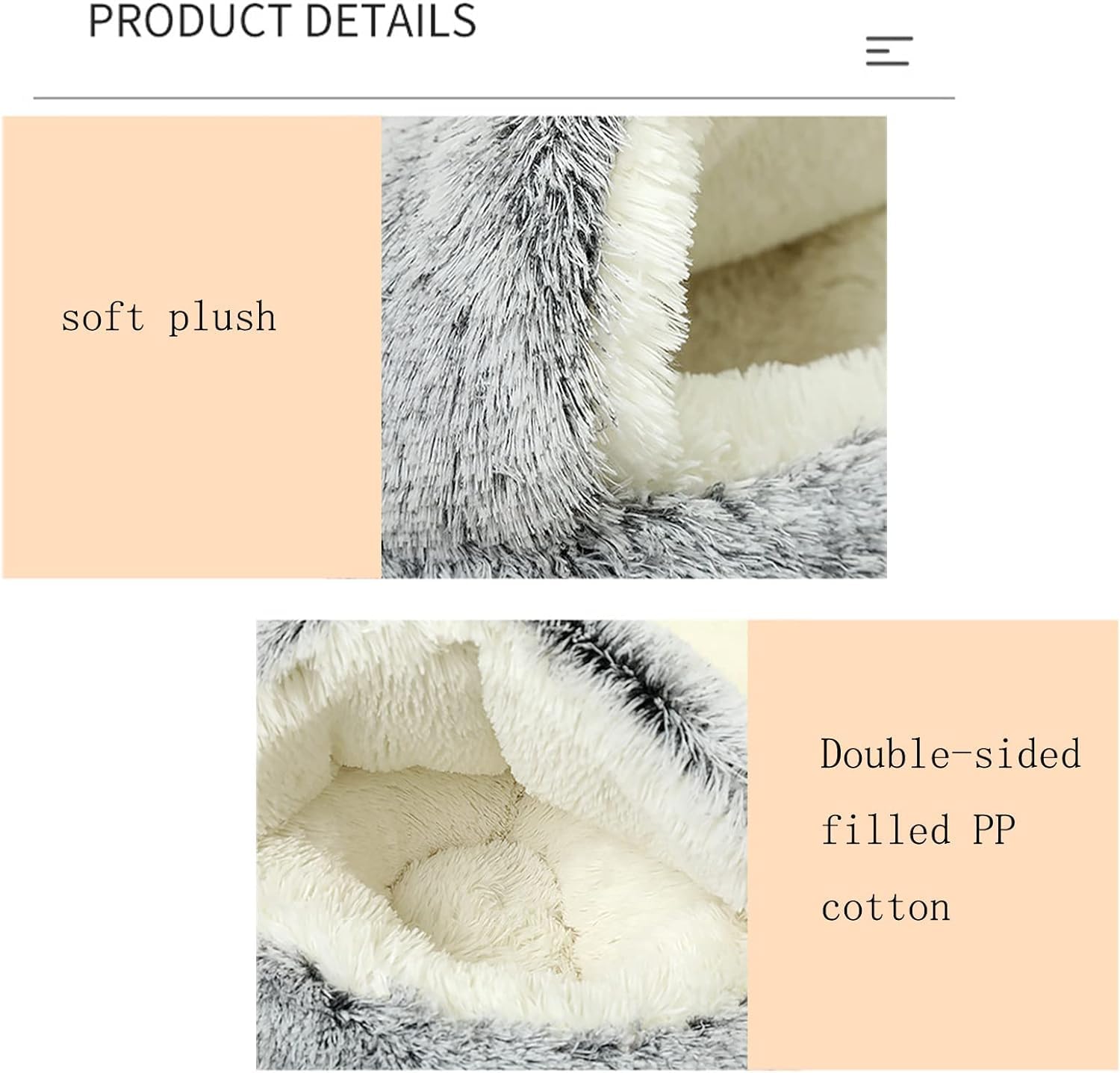 YUDANSI pink hooded bed plush fabric close-up for warmth