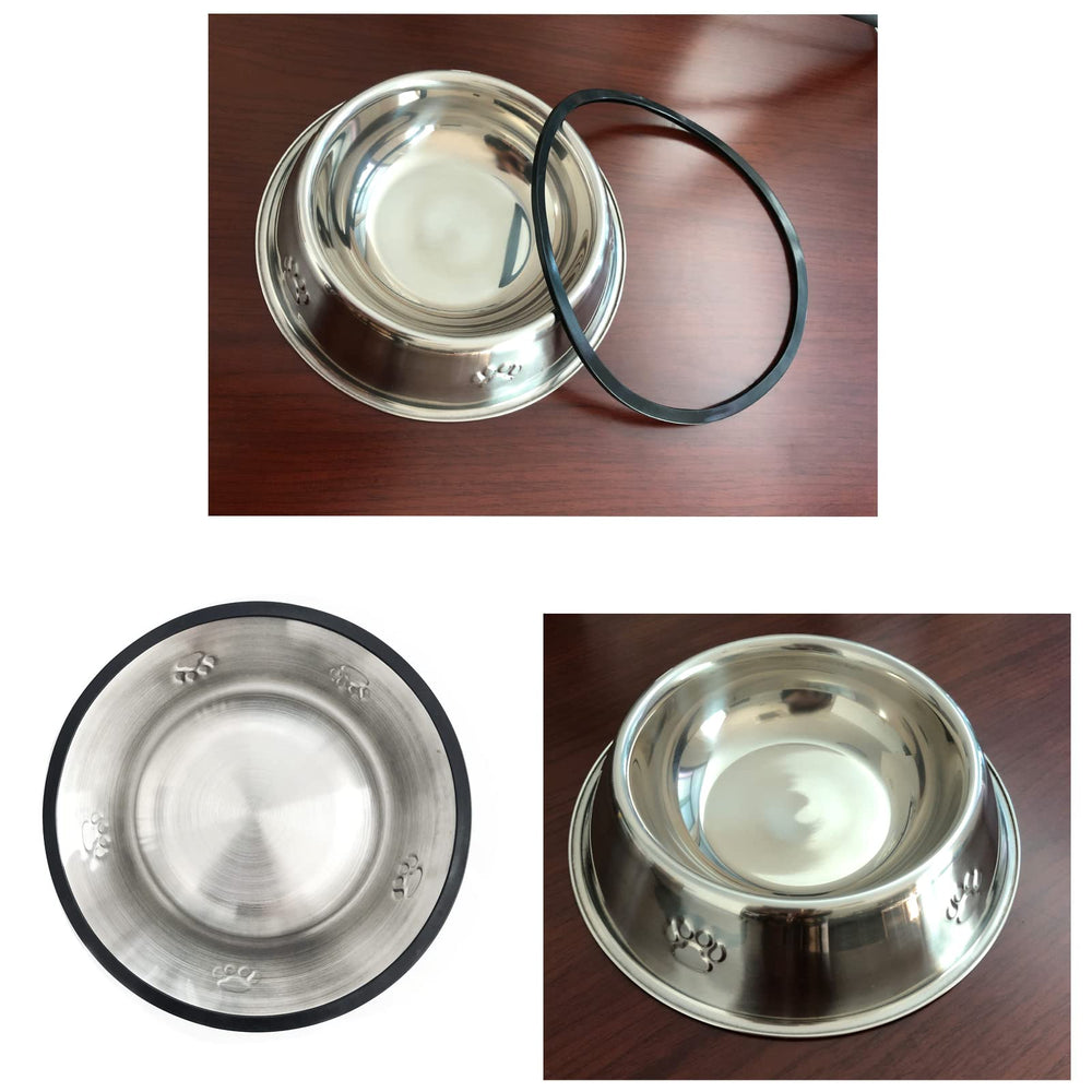 YUDANSI stainless-steel dog bowls top view highlighting rust-resistant everyday use