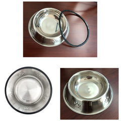 YUDANSI stainless-steel dog bowls top view highlighting rust-resistant everyday use