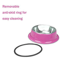 YUDANSI 3-pack stackable bowls close-up highlights space-saving design for multi-pet homes.