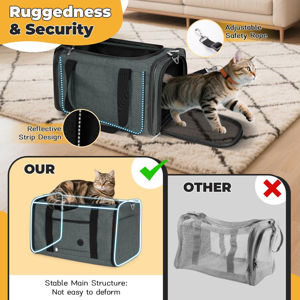 YUDODO airline-approved pet carrier with cabin-friendly design for flights.
