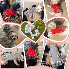 YUDODO dog-sweater-dress side view demonstrates easy fit for daily wear.
