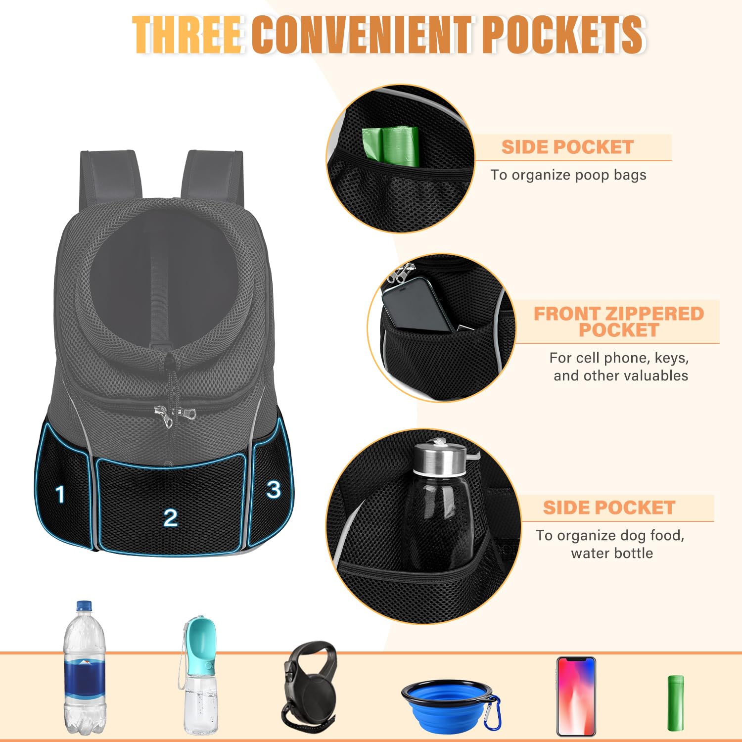 YUDODO drawstring access closure for quick entry while keeping the dog secure.