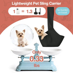 YUDODO dog sling close-up fabric texture emphasizes lightweight easy-to-wear design.