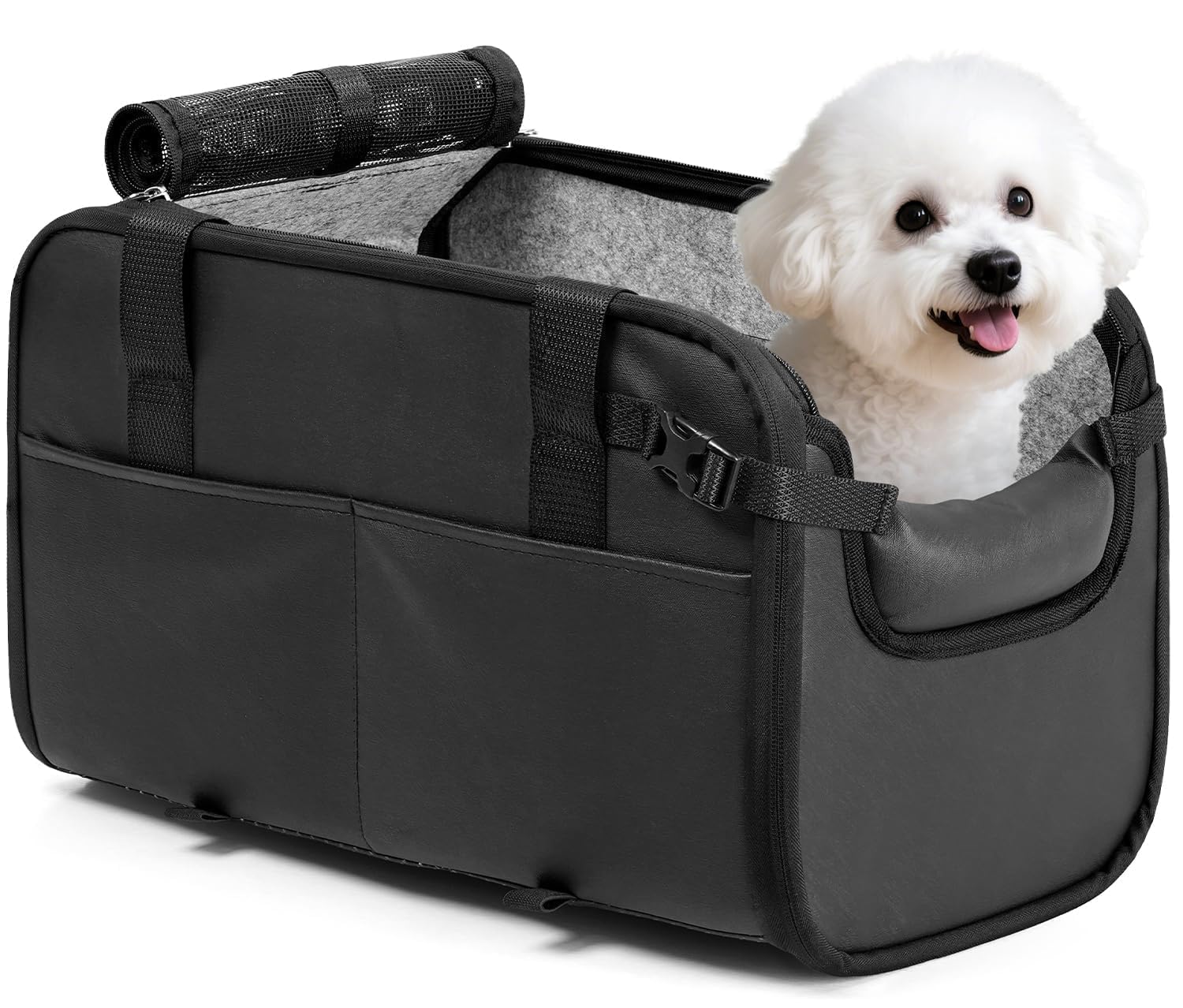 YUDODO large dog car seat center console wide interior space for 10-20lb pets and closer supervision