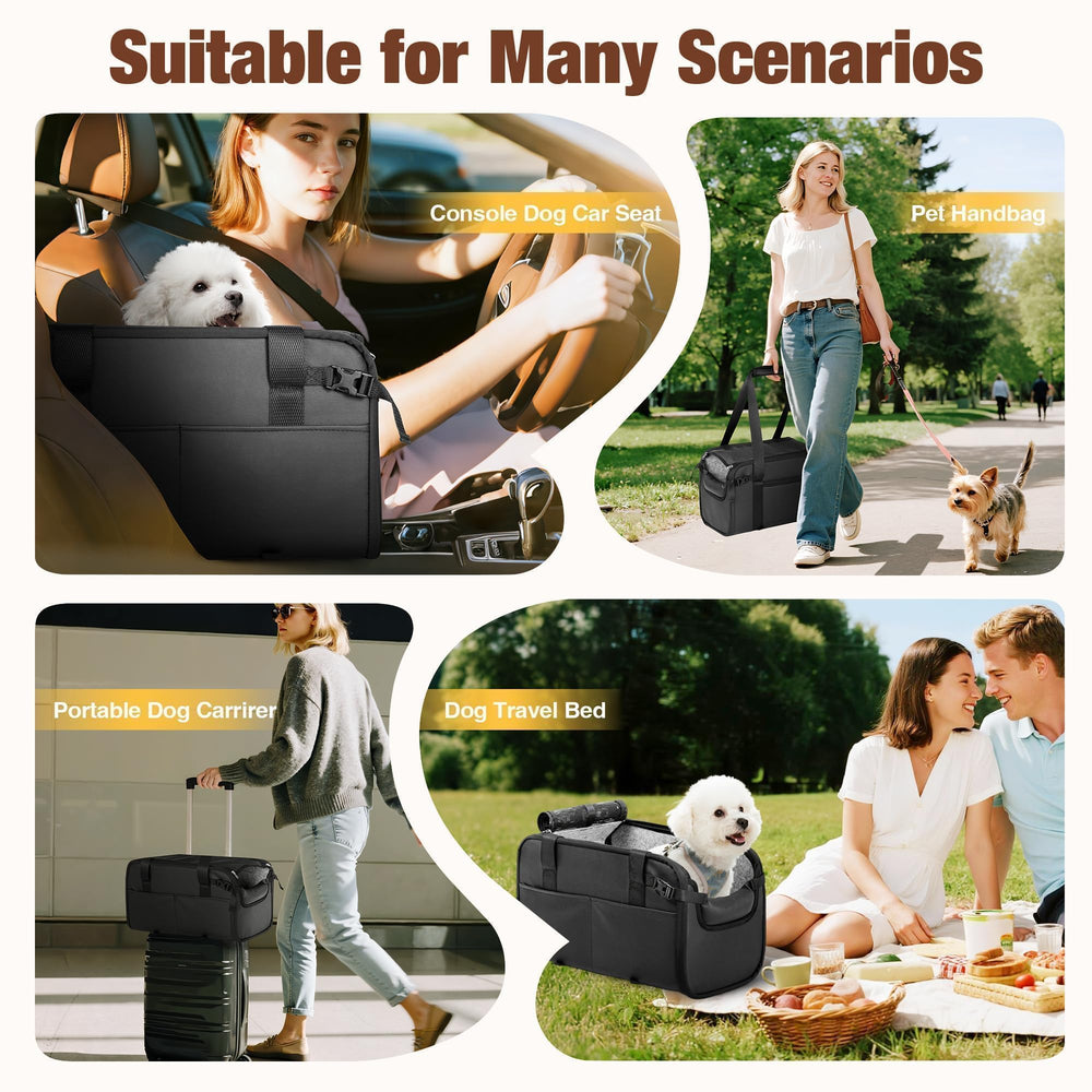 YUDODO large dog car seat transforms into portable travel carrier for quick outings