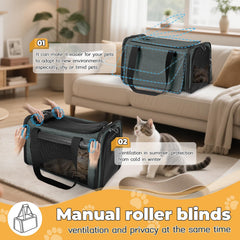YUDODO carrier with side pockets for easy-access storage during trips.