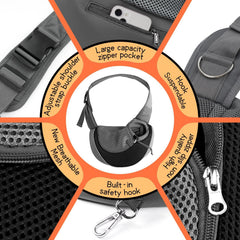 YUDODO Pet Sling Carrier large zipper pocket showcases convenient storage for essentials