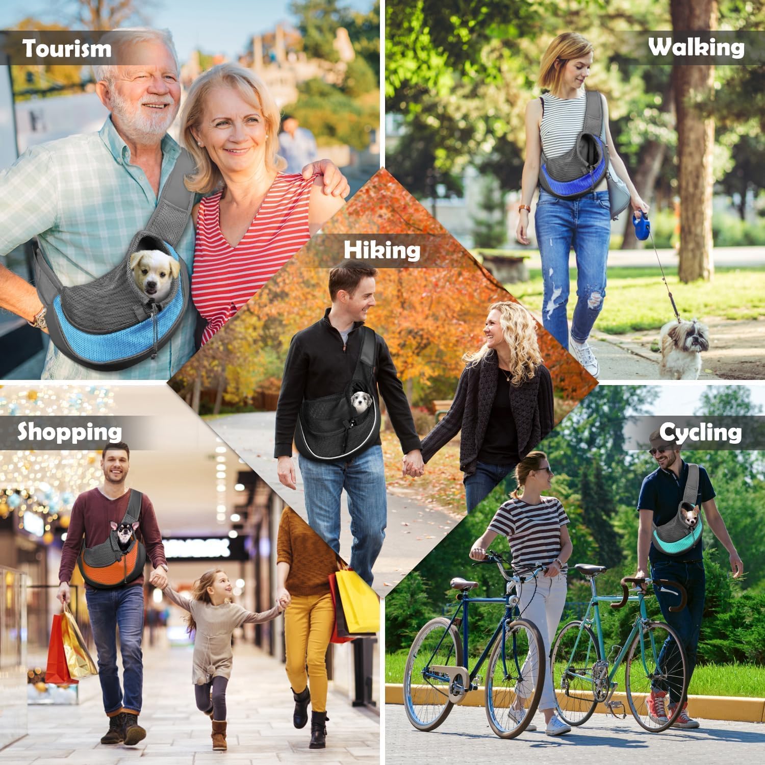 YUDODO Pet Sling Carrier reflective strip night use improves visibility during walks