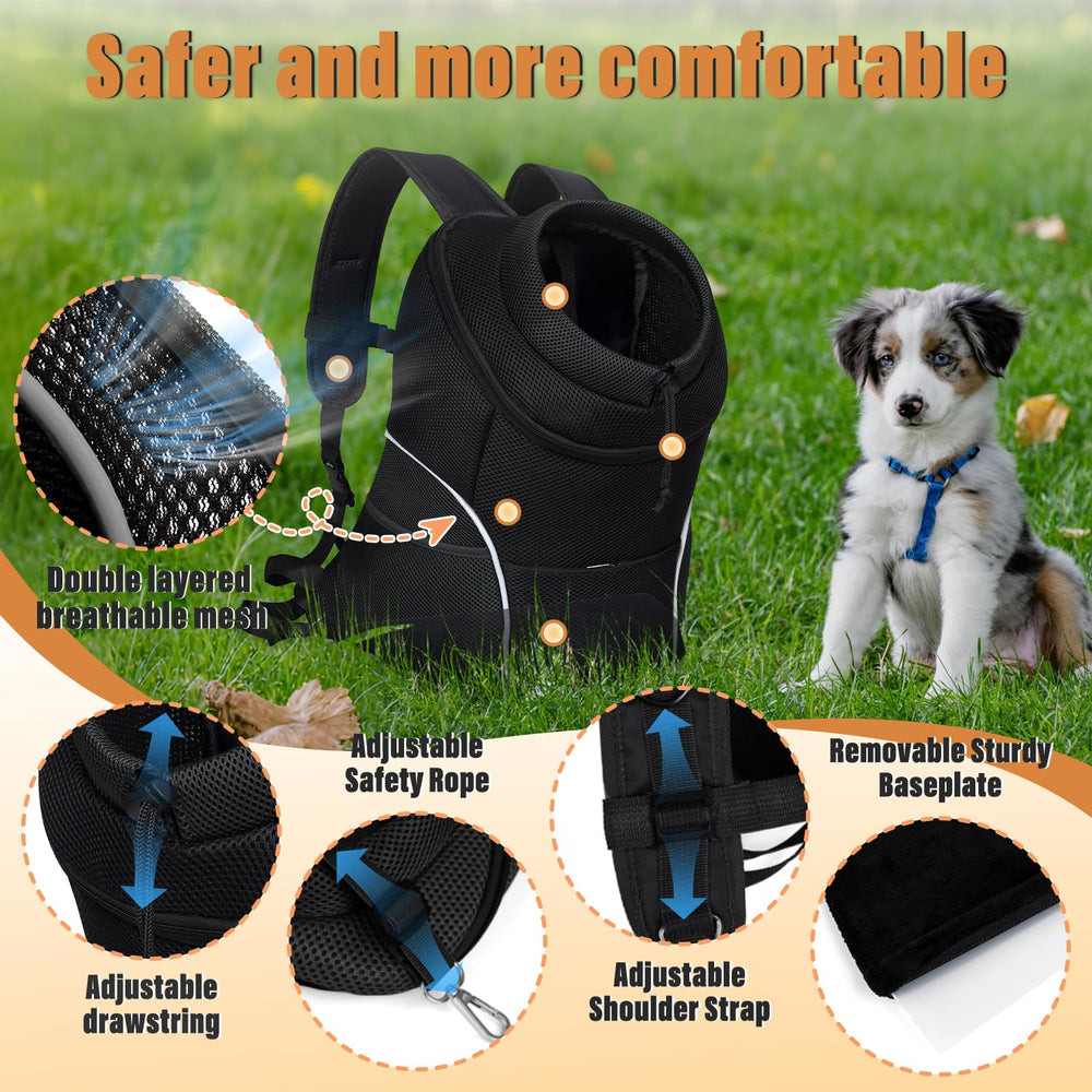 YUDODO reflective strips and safety strap enhance visibility and pet security in low light.