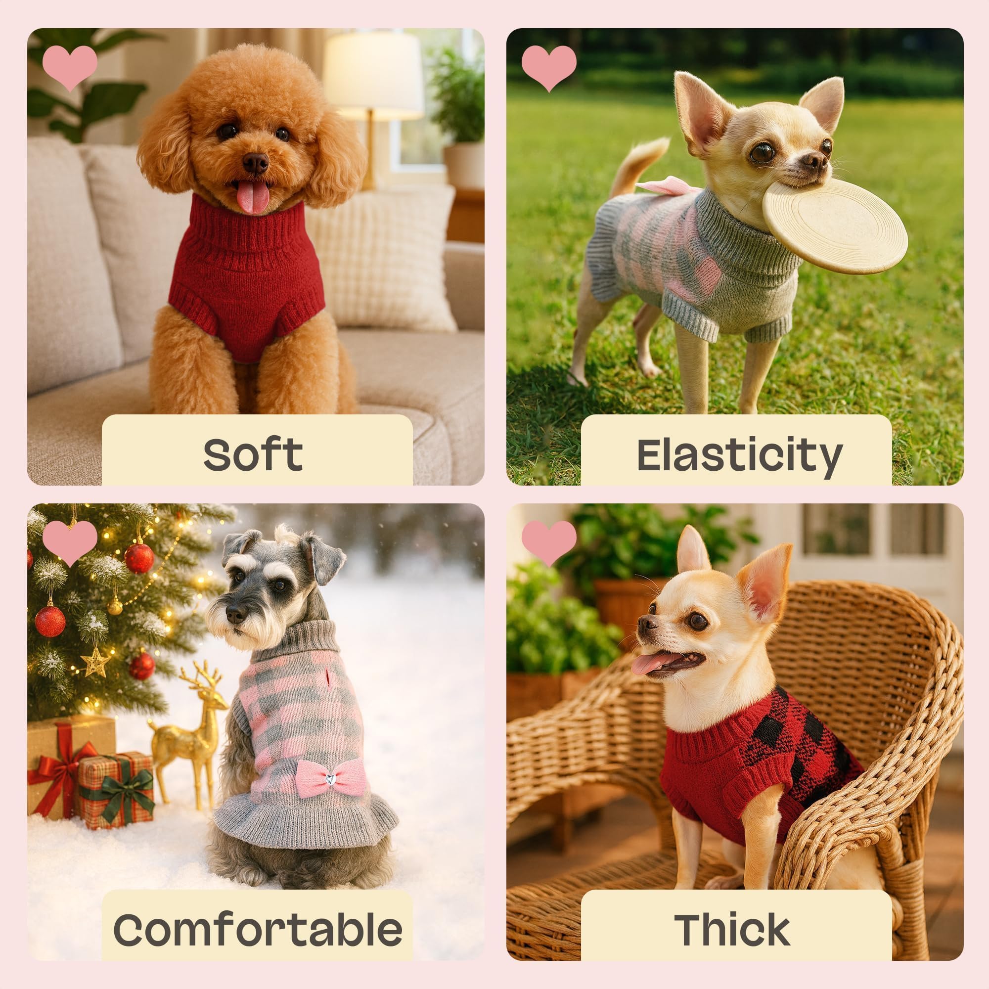 YUDODO warm breathable dog sweater for everyday comfort and chilly weather.