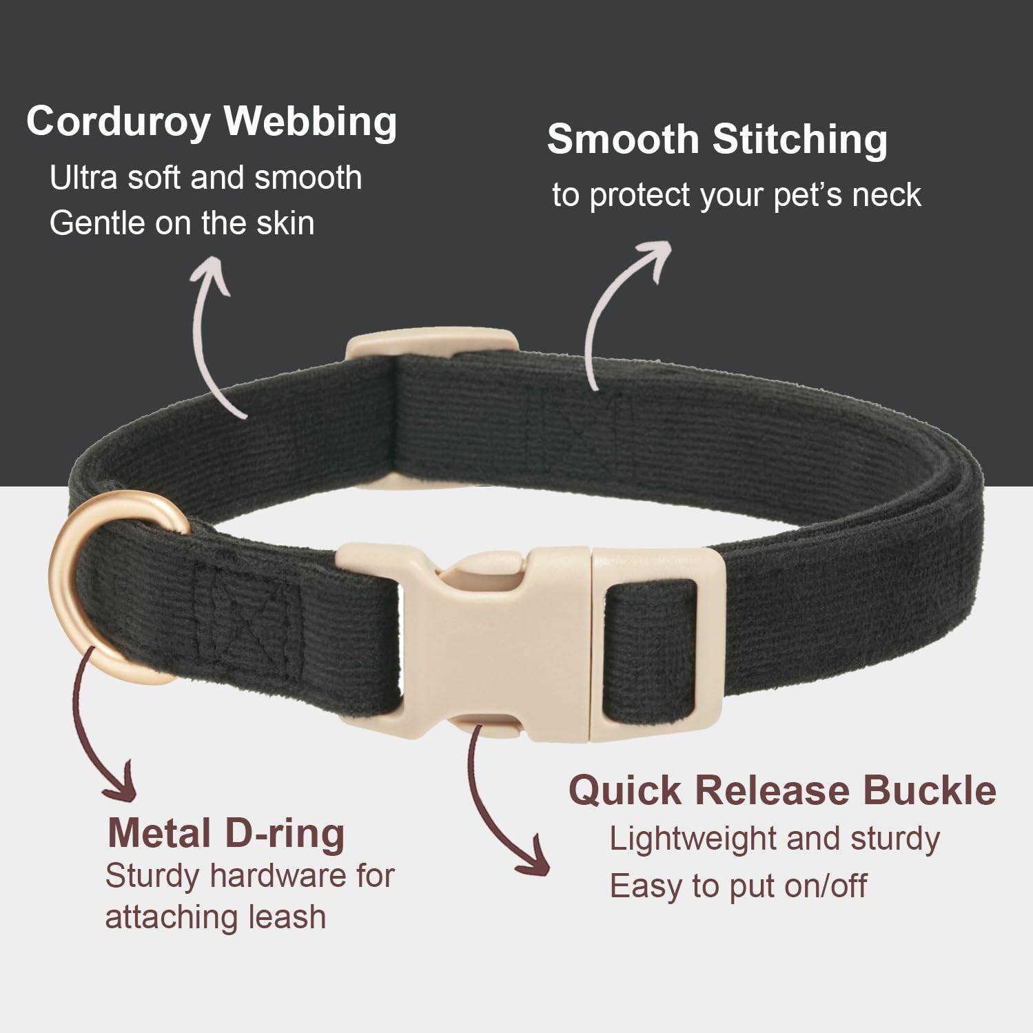 YUDOTE adjustable buckle collar demonstrates secure fit.