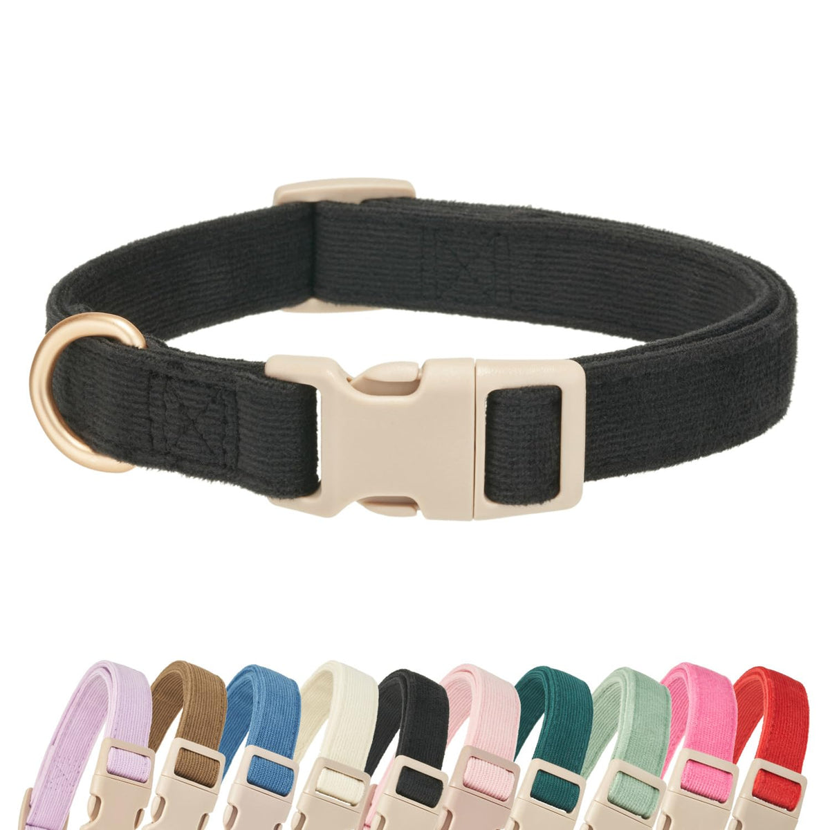 YUDOTE corduroy dog collar on large neck for daily wear.