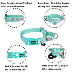 YUDOTE floral print nylon collar close-up showing durable everyday wear.