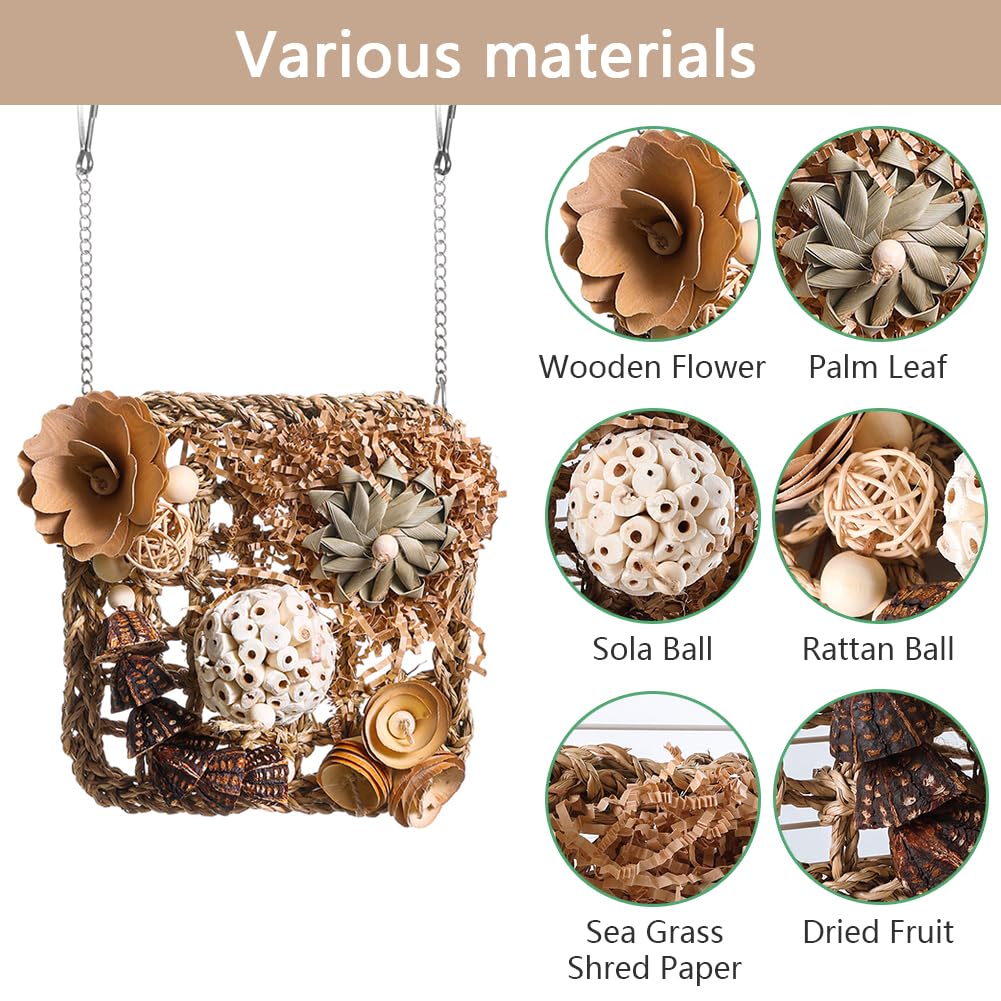 YUEMOOLIX natural-bird-toy-variety textures for foraging and shredding