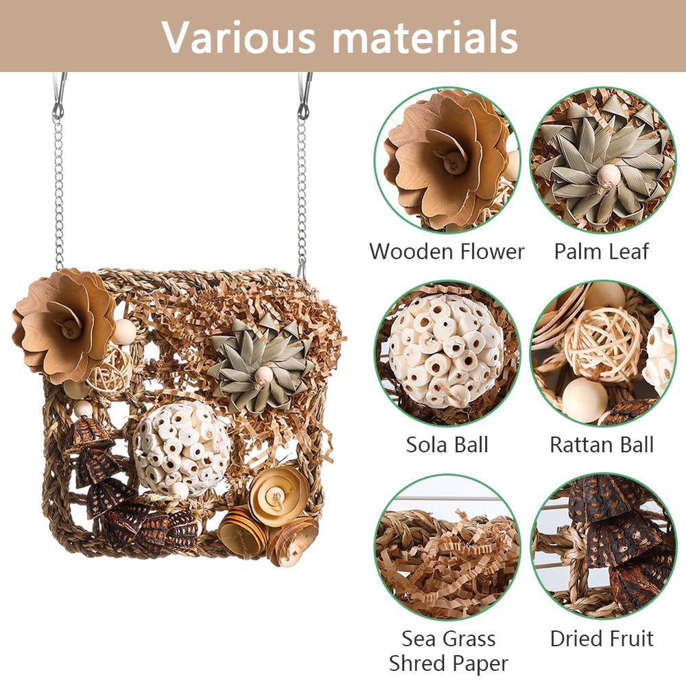 YUEMOOLIX natural-bird-toy-variety textures for foraging and shredding