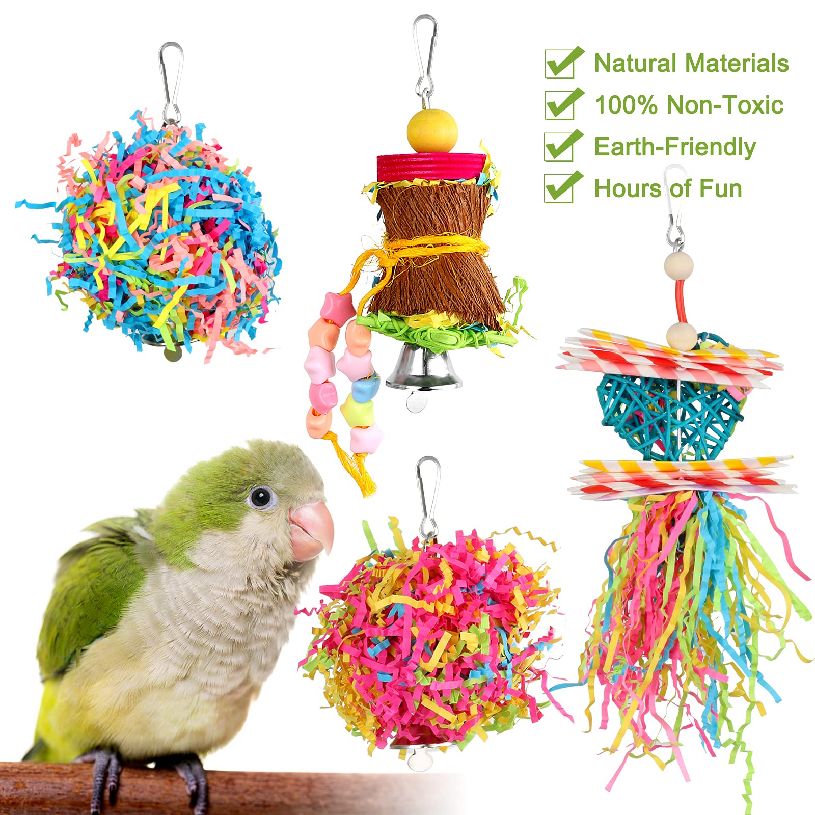 YUEPET parakeet-friendly shredder toy highlighting pull and chew