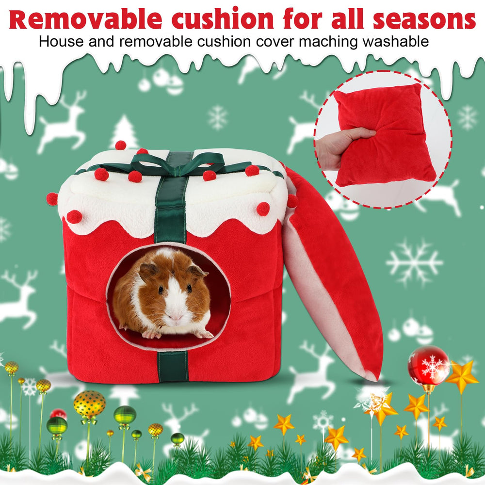 YUEPET Christmas Guinea Pig Hideout bottom non-slip keeps pets safe.