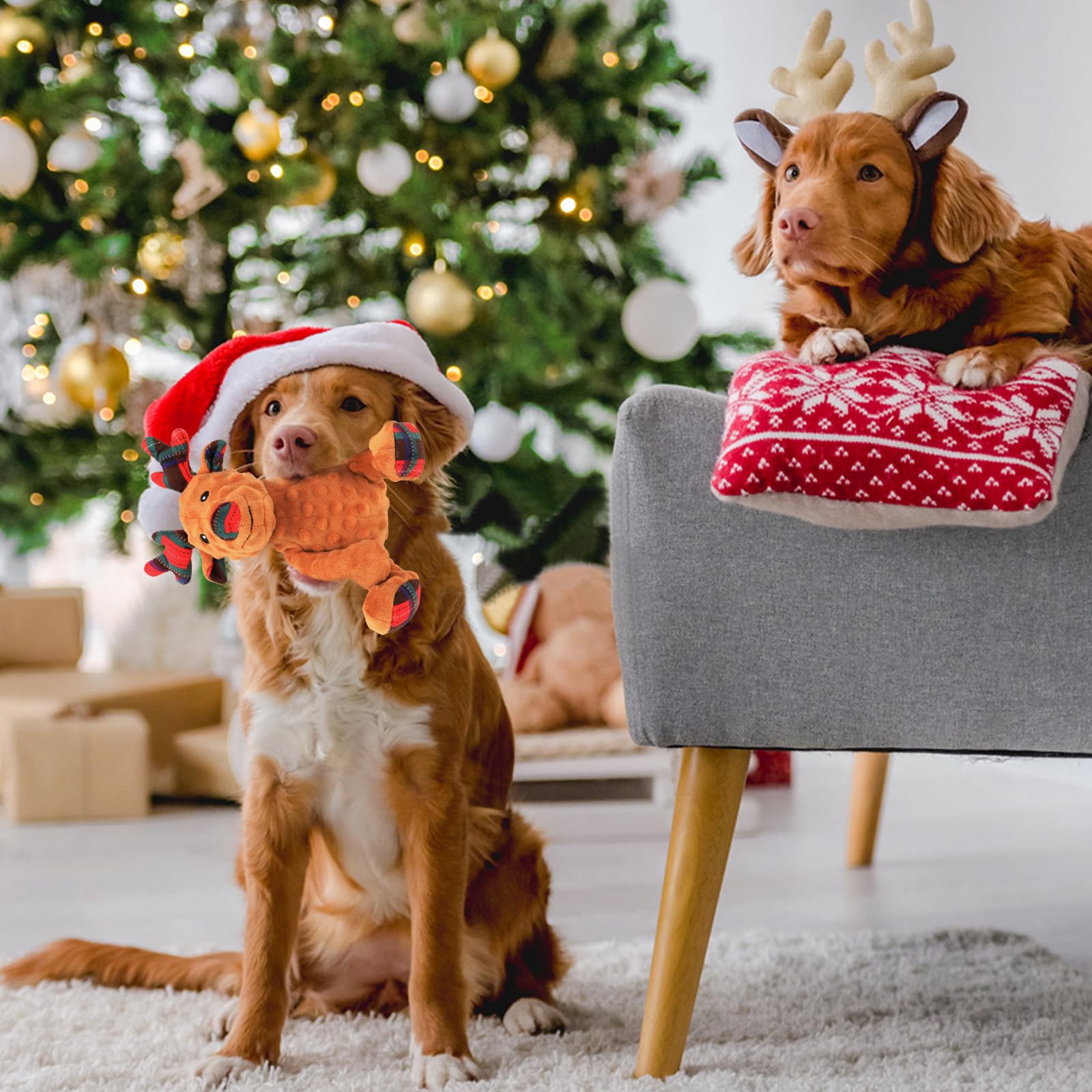 YUEPET christmas plush dog toy suitable for puppies and small to medium dogs