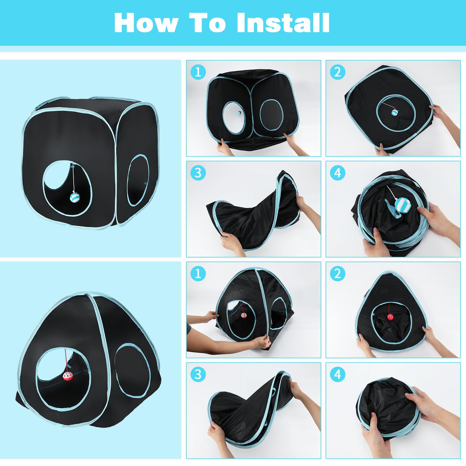 YUEPET collapsible pet enrichment setup demonstrates easy storage and flexibility.