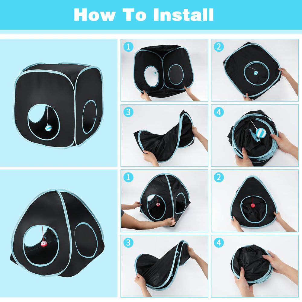 YUEPET collapsible pet enrichment setup demonstrates easy storage and flexibility.